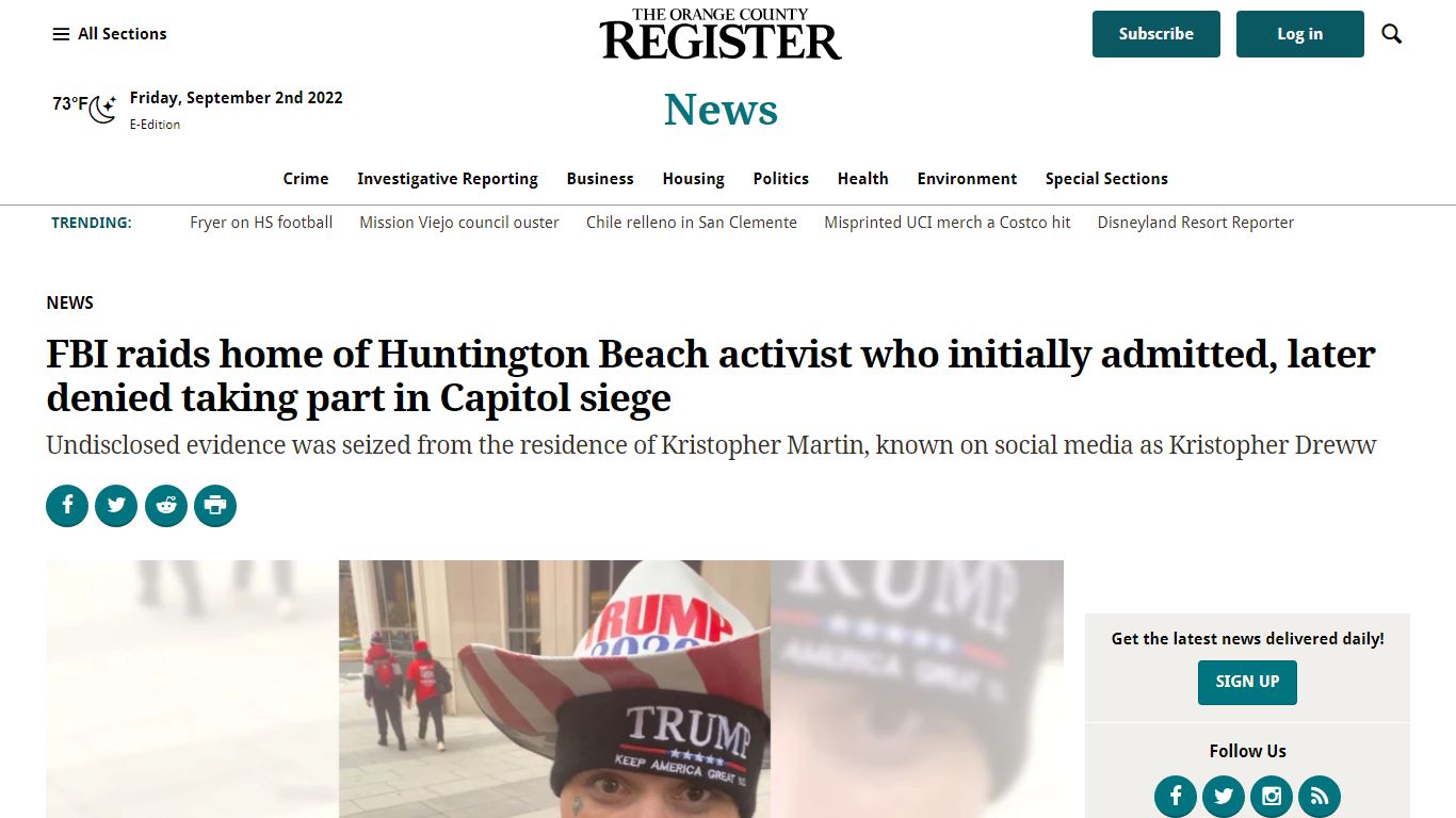 FBI raids home of Huntington Beach activist who initially admitted ...